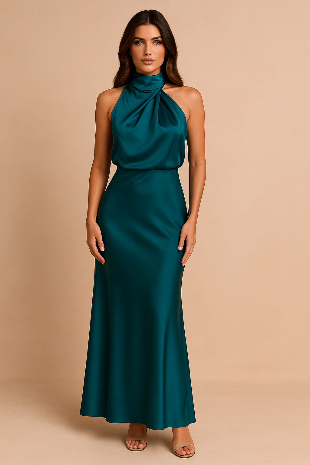mari draped midi dress Madelyn